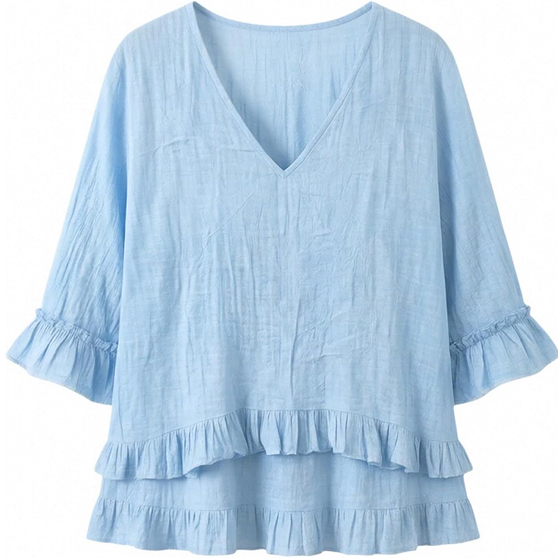 【S-2XL】👚Elegáns női V-kivágású felső