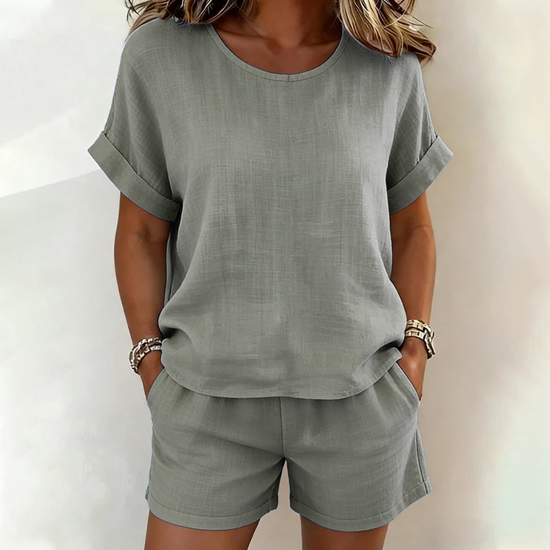 【S-3XL】🎀Női rövid ujjú felső és rövidnadrág 2 részes szett