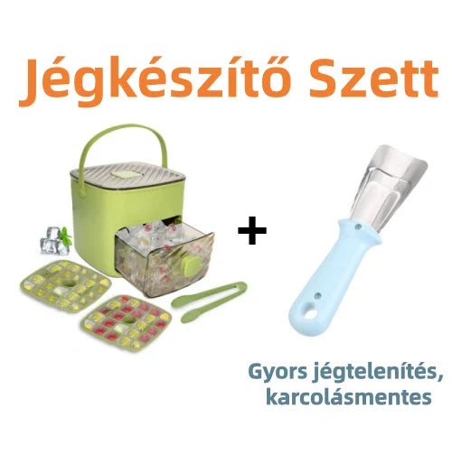 🧊 Hordozható jégkockakészítő fedéllel és tárolódobozzal 🥂❄️