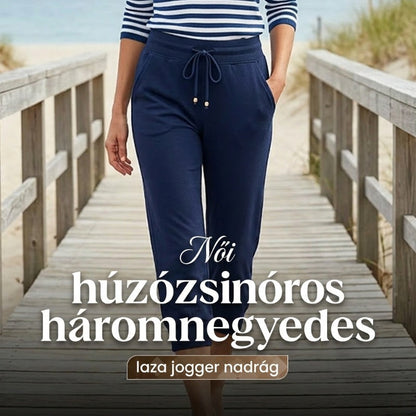 【💯S-3XL】👖Feszítőzsinóros derékrészű, rövidített melegítőnadrág otthoni kényelemhez