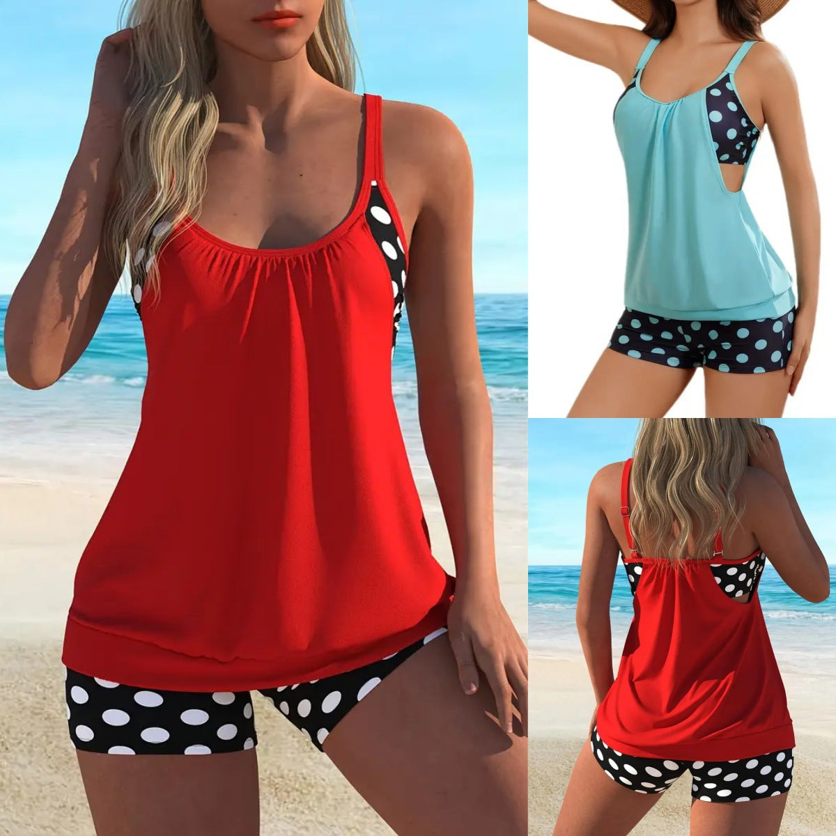【🏖️M-3XL】👙 Női kétrészes fürdőruha borsószemekkel
