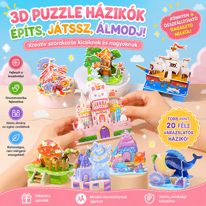 🏰🧩 Építse fel saját 3D világát – 🎨3D papír puzzle építőkészlet
