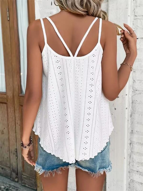 【S-3XL】💖Egyszínű hímzett szemelyes ujjatlan felső