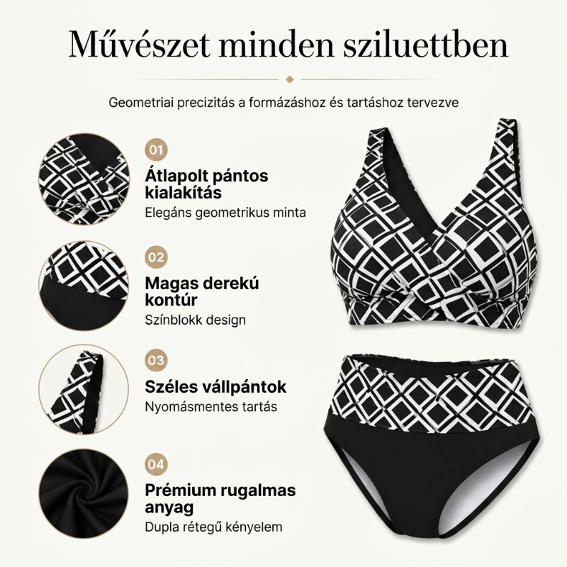 【S-3XL】👙🌊Női magas derekú kétrészes bikini szett