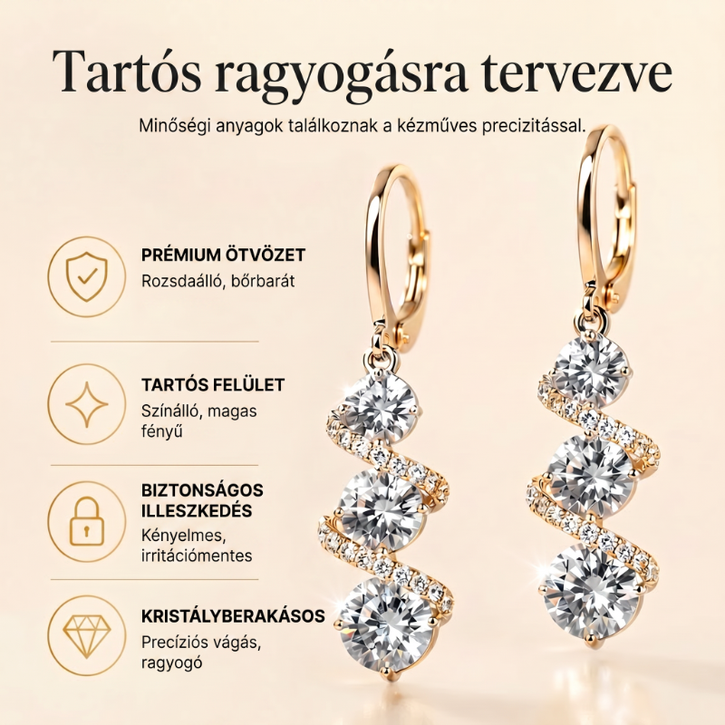 💎✨Aszimmetrikus spirál és csepp alakú fülbevaló