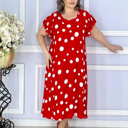 【🔥S-4XL】✨️👗 Női Mintás Pöttyös Ruha