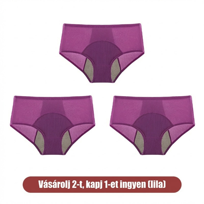 【🔥1 készlet 3 db】💖Magas derékú, szivárgásgátló funkcióval ellátott higiéniai bugyi