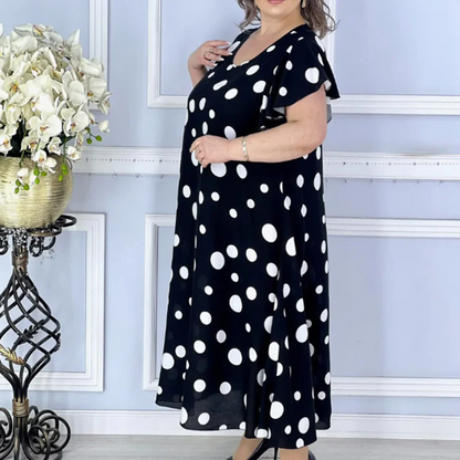 【🔥S-4XL】✨️👗 Női Mintás Pöttyös Ruha