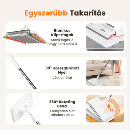 🧹Négyszögletes lapos felmosó - 🧼Adj új életet a szobádnak