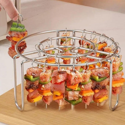 🔥 Légsütő-nyársatartó – 🍢rozsdamentes acélból készült, függőleges nyársatartó házi készítésű grillezett harapnivalókhoz