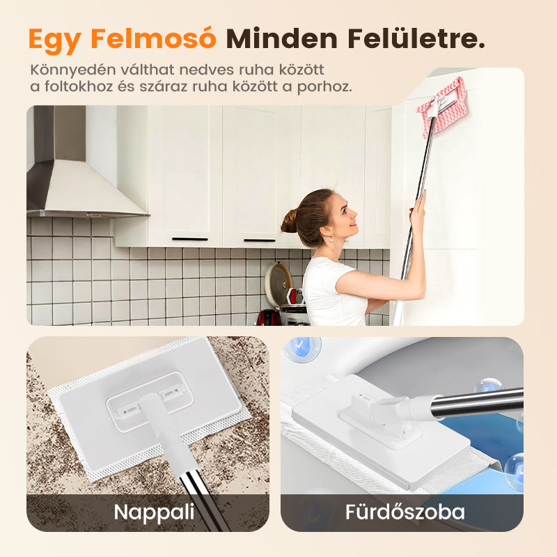 🧹Négyszögletes lapos felmosó - 🧼Adj új életet a szobádnak
