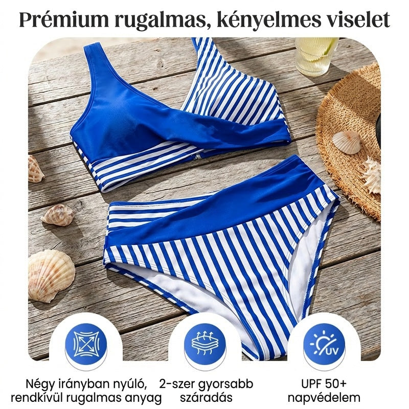 【🏖️S-3XL】👙Kétrészes, színes blokkos és csíkos bikini