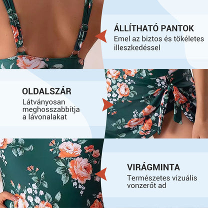 【🔥S-2XL】🌊🏖️Női hasformáló masnis fürdőruha szoknyával
