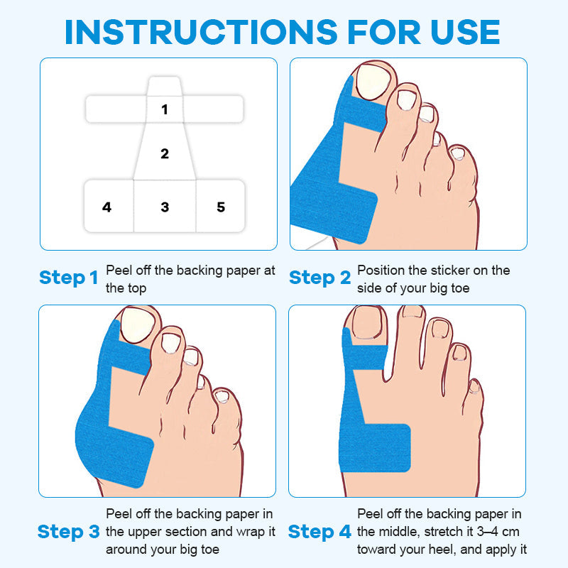 👣Előre kivágott hallux valgus korrekciós kineziológiai tapasz