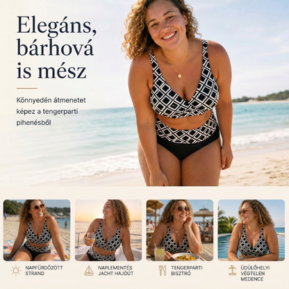 【S-3XL】👙🌊Női magas derekú kétrészes bikini szett