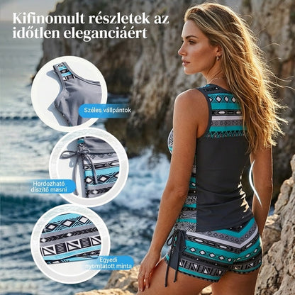 【🏖️S-3XL】🩱Női, mintás, kétrészes tankini fürdőruha