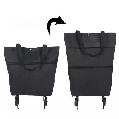🛍️✨Átalakítható bevásárlótáska – elrejti a kerekeket, 20 kg-ot bír, cipzárral bővíthető!