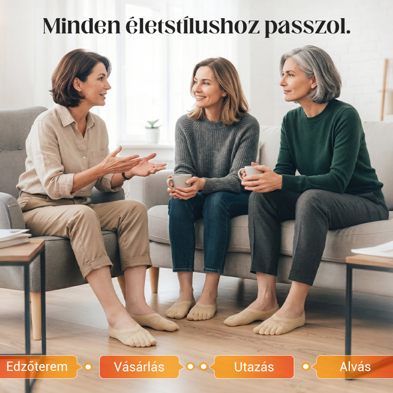 【🔥1 készlet 10 pár】🧦Uniszex láthatatlan korrekciós ötujjú zokni