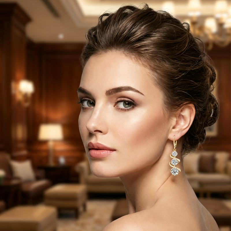 💎✨Aszimmetrikus spirál és csepp alakú fülbevaló