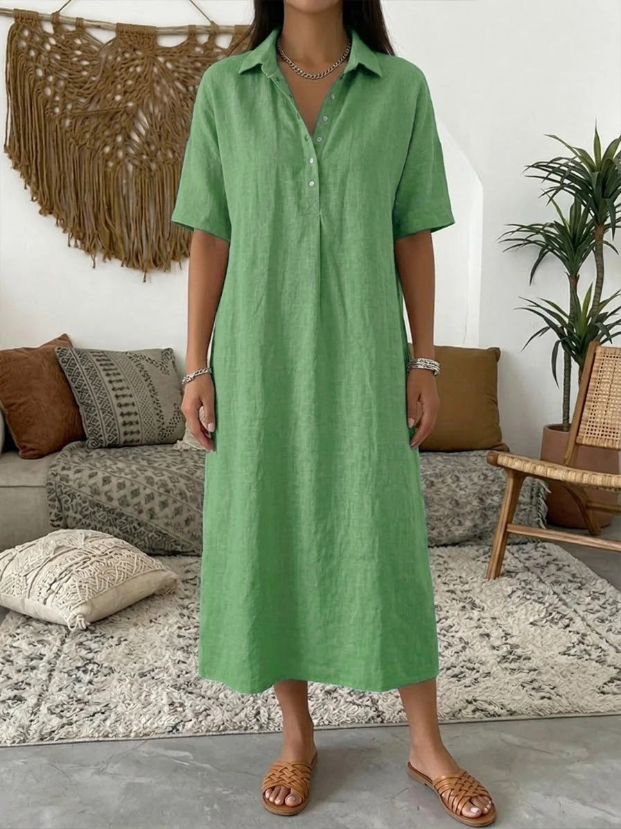 【✨S-3XL】👗Női kényelmes lenvászon kevert anyagú ingruha
