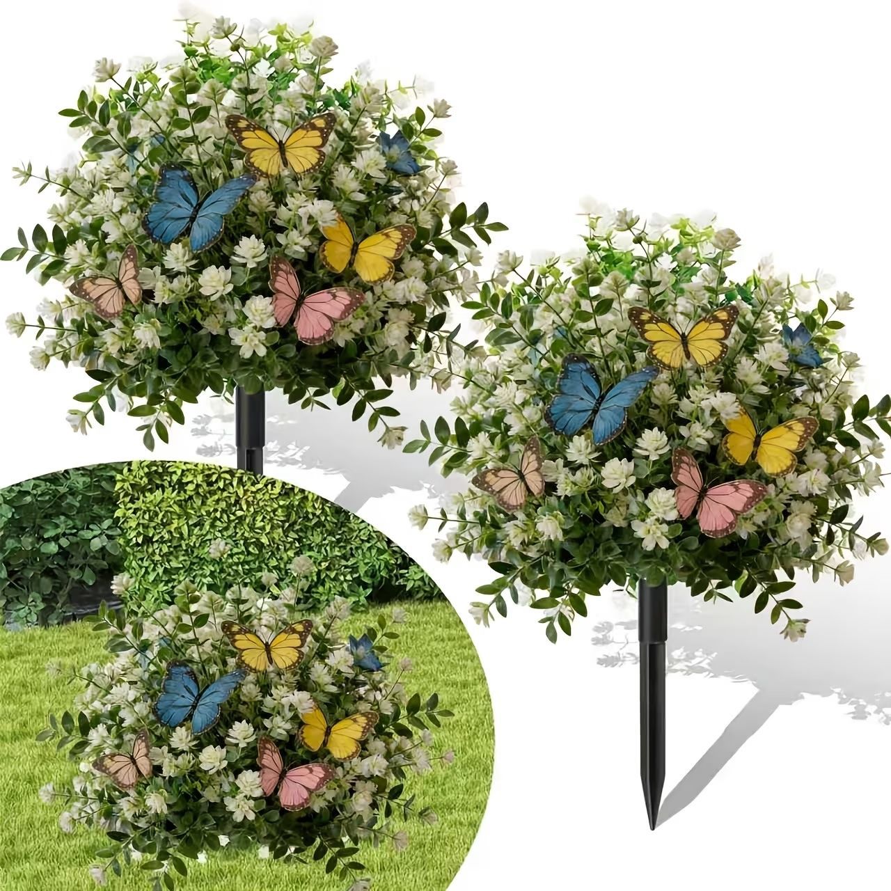 【🔥2+1 ingyen】🌸Műfák cserépben, talajba szúrható rögzítőkarókkal
