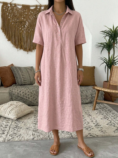 【✨S-3XL】👗Női kényelmes lenvászon kevert anyagú ingruha