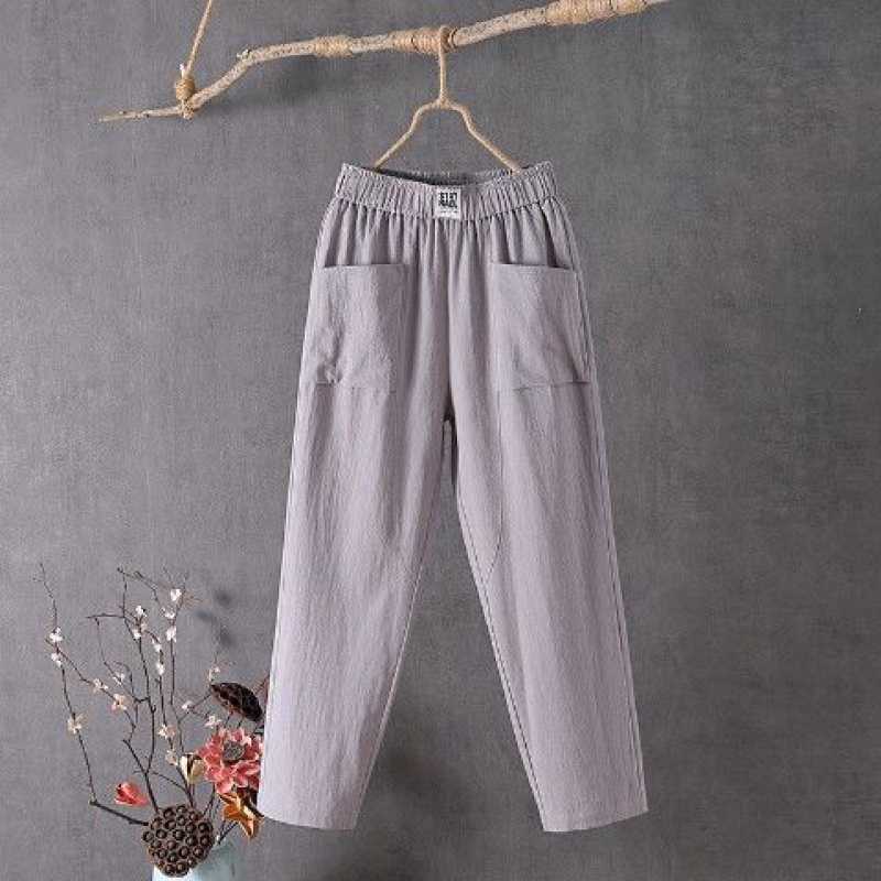 【💯M-4XL】🌿Lazább fazonú pamut-len nadrág hölgyeknek