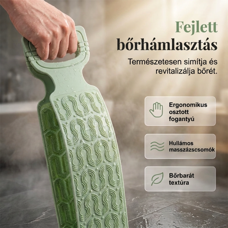 🛁Kényelmes szilikon hátmosó kefe – 💦Könnyebb tisztálkodás hajolgatás nélkül