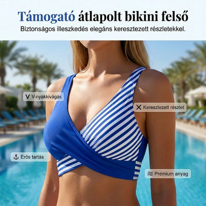 【🏖️S-3XL】👙Kétrészes, színes blokkos és csíkos bikini