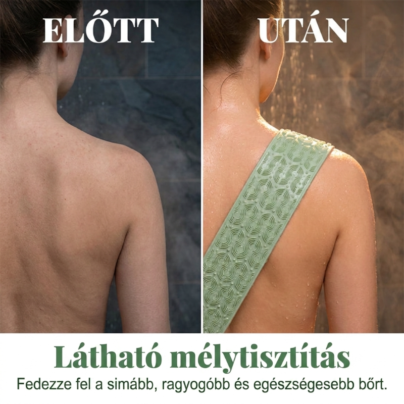 🛁Kényelmes szilikon hátmosó kefe – 💦Könnyebb tisztálkodás hajolgatás nélkül