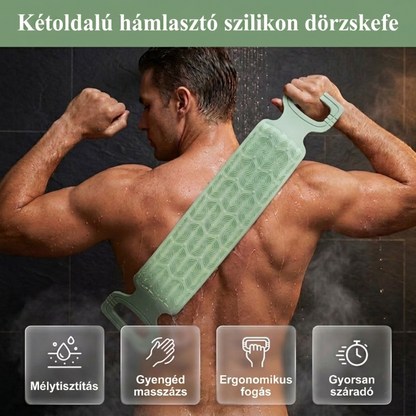 🛁Kényelmes szilikon hátmosó kefe – 💦Könnyebb tisztálkodás hajolgatás nélkül
