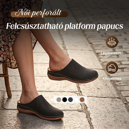 【💖EU 36-43】👡Női platformos papucs perforált, csúszásgátló talppal