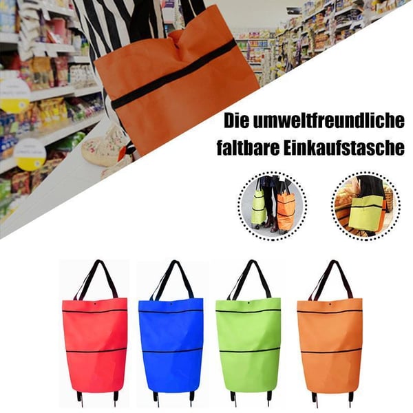 🛍️✨Átalakítható bevásárlótáska – elrejti a kerekeket, 20 kg-ot bír, cipzárral bővíthető!