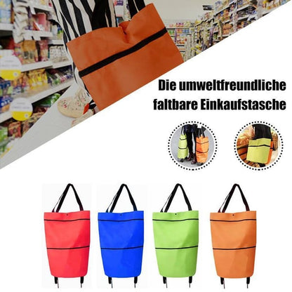 🛍️✨Átalakítható bevásárlótáska – elrejti a kerekeket, 20 kg-ot bír, cipzárral bővíthető!