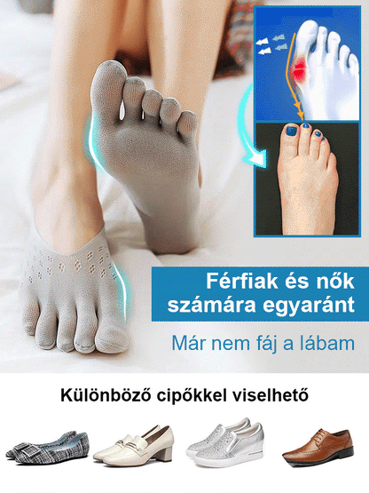【🔥1 készlet 10 pár】🧦Uniszex láthatatlan korrekciós ötujjú zokni