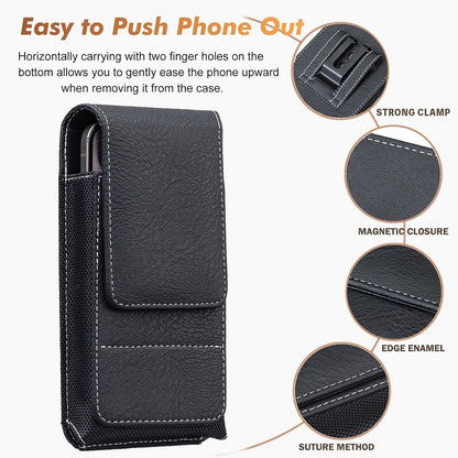 ✨Derékövhez rögzíthető mobiltelefon-táska - 📱Többrekeszes bőr pisztolytáska kártyatartóval