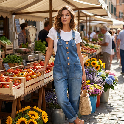【🔥S-3XL】👗Női mindennapi bő farmer overall zsebekkel