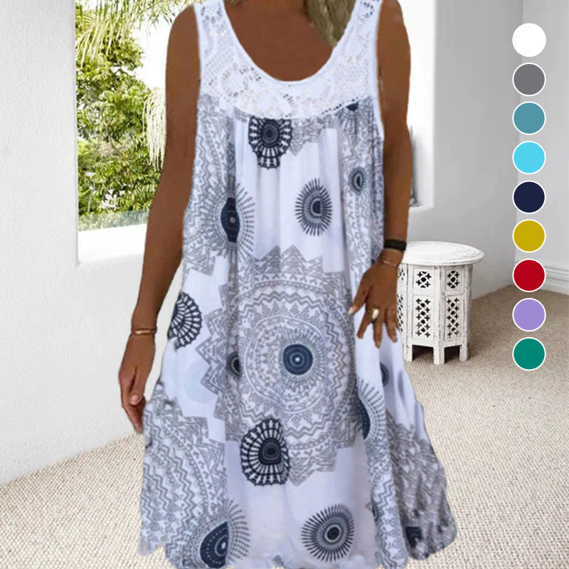 【S-5XL】👗Nyomtatott ujjatlan nyári női ruhák