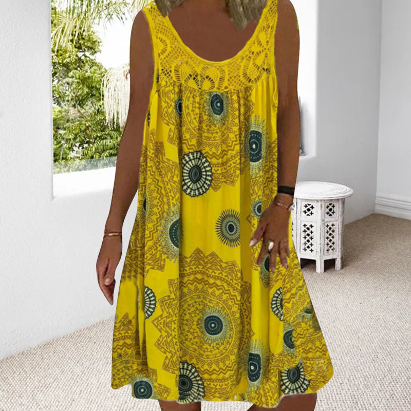 【S-5XL】👗Nyomtatott ujjatlan nyári női ruhák