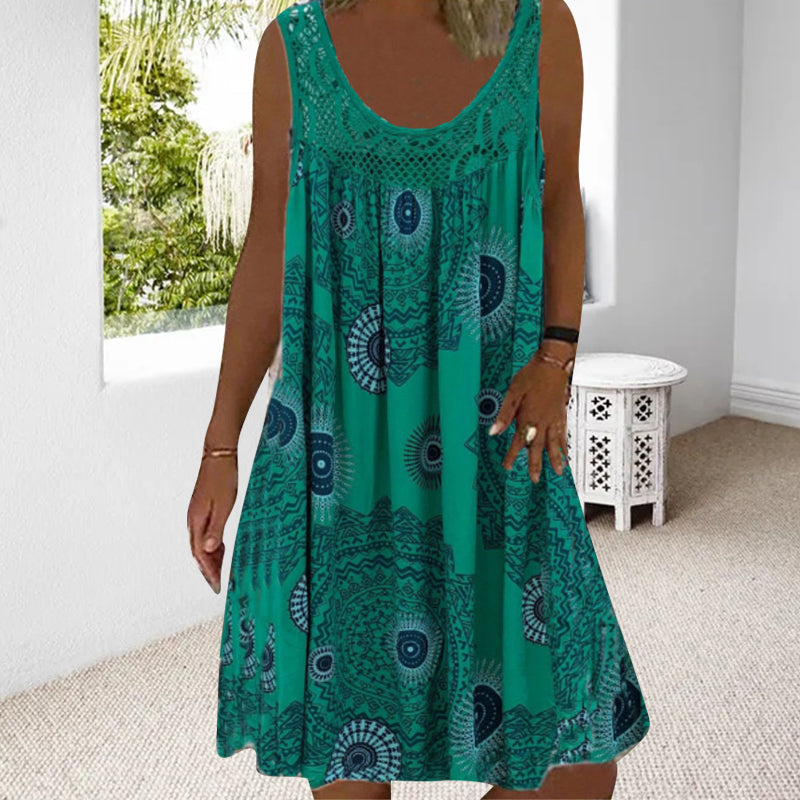 【S-5XL】👗Nyomtatott ujjatlan nyári női ruhák