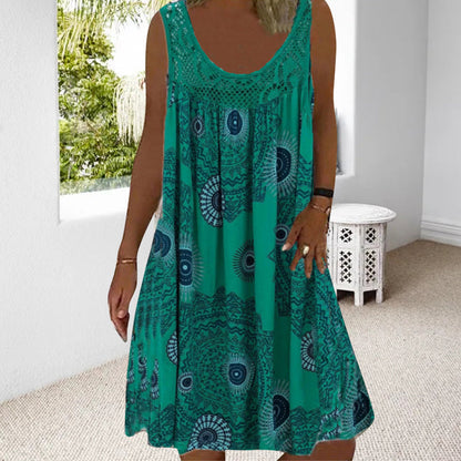 【S-5XL】👗Nyomtatott ujjatlan nyári női ruhák