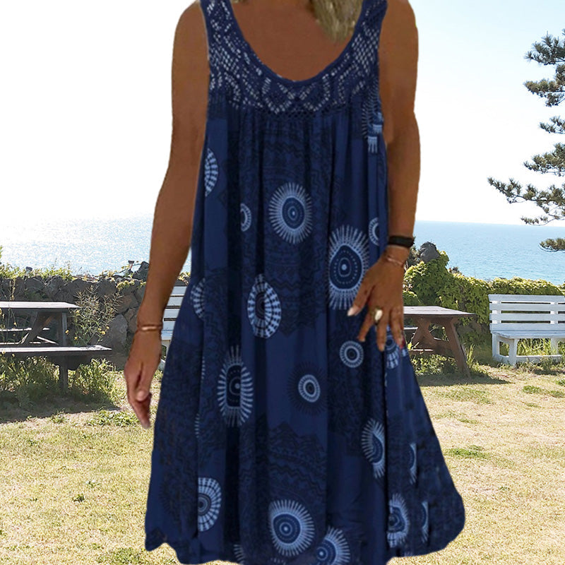 【S-5XL】👗Nyomtatott ujjatlan nyári női ruhák