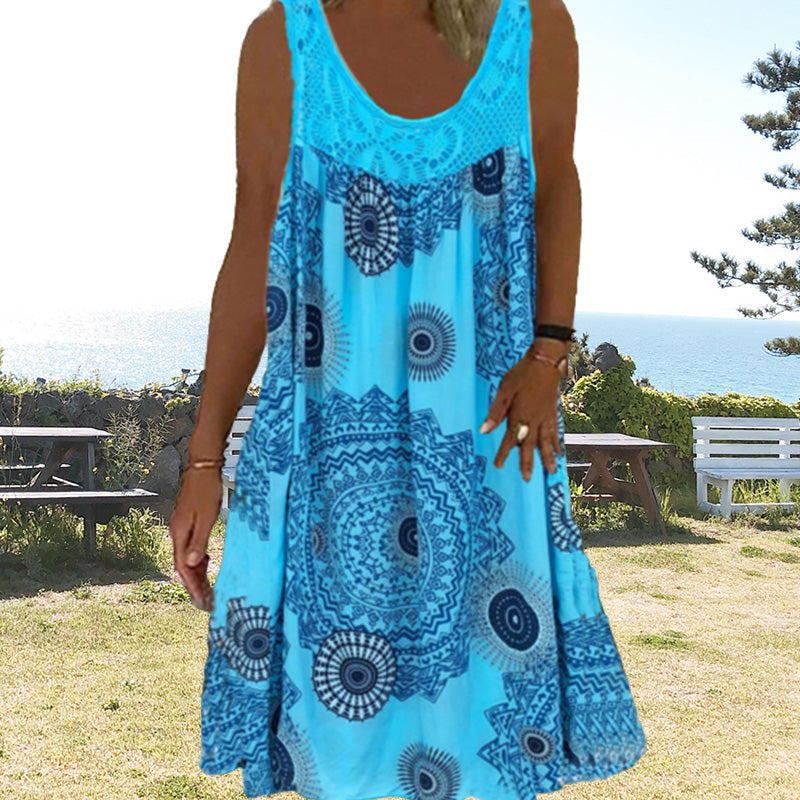 【S-5XL】👗Nyomtatott ujjatlan nyári női ruhák
