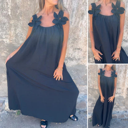 【S-3XL】💐Női elegáns virágos virágos Halter ruhák