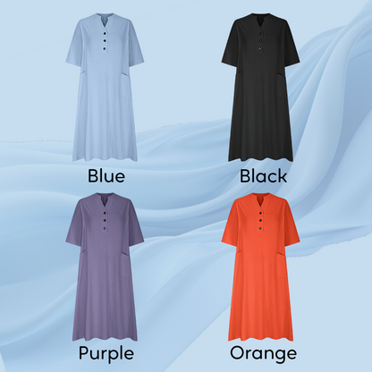 【S-2XL】👗Női túlméretezett A vonalú Midi ruha zsebekkel