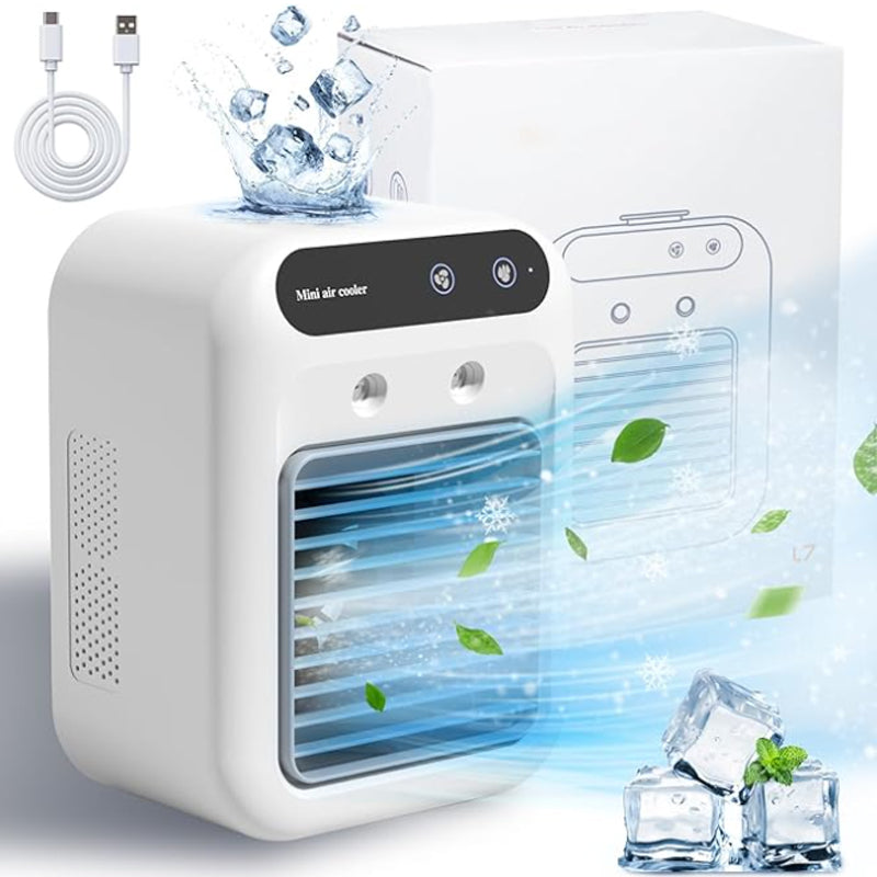 ❄️Mini hordozható légkondicionáló hűtő és párásító funkcióval