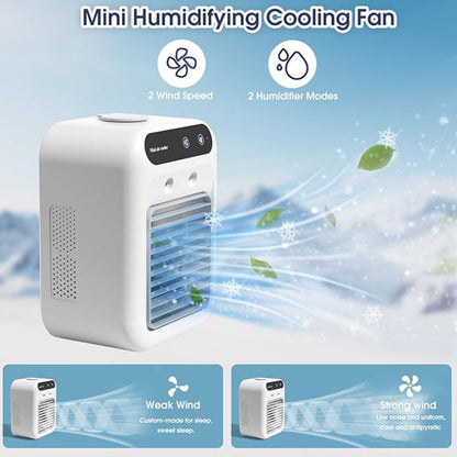 ❄️Mini hordozható légkondicionáló hűtő és párásító funkcióval