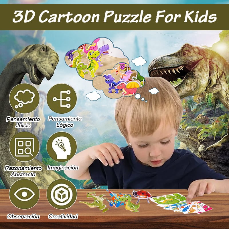 🦗DIY rajzfilm 3D összerakós puzzle – 🧩Kreatív, fejlesztő játék