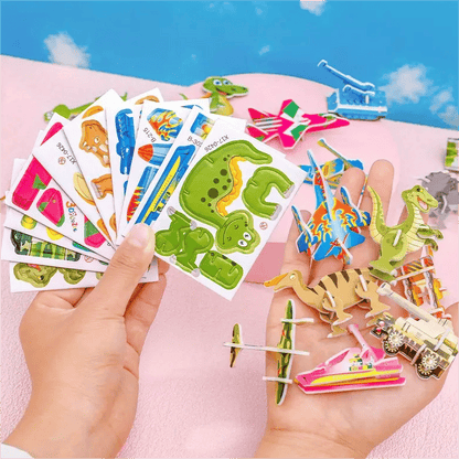 🦗DIY rajzfilm 3D összerakós puzzle – 🧩Kreatív, fejlesztő játék