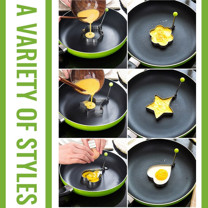 【💖1 készlet 5 db】🍳Rozsdamentes acél tükörtojás formák